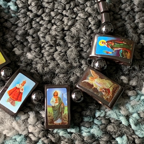 Hematite Saint Necklace - Picture 3 of 5